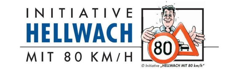 „Initiative Hellwach mit 80 km/h“ Logo