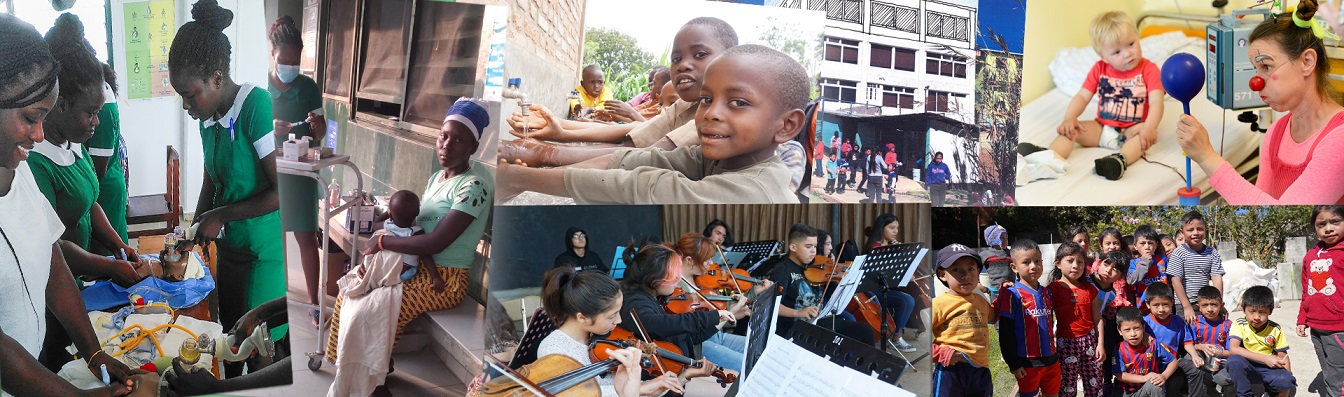 Collage einiger Projekte der Stiftung „Chancen für Kinder“